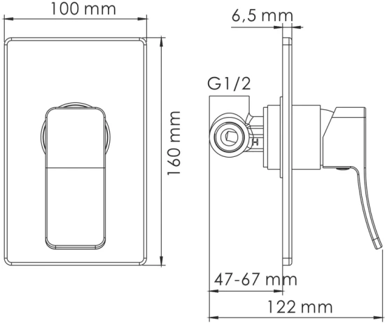 Гигиенический душ Wasserkraft A010656 со смесителем