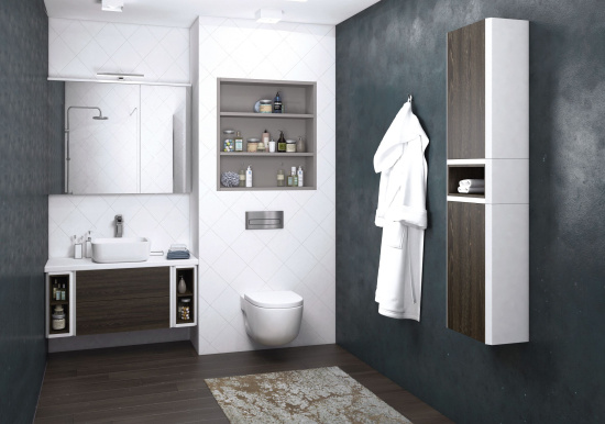 Мебель для ванной Aquaton Брук 100 (20+60+20) дуб феррара