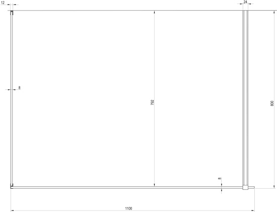 Душевая перегородка Ravak Walk-In Corner 110х80 + кронштейн 80 см, хром