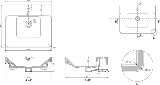 Тумба с раковиной BelBagno Luxury 50 bianco lucido