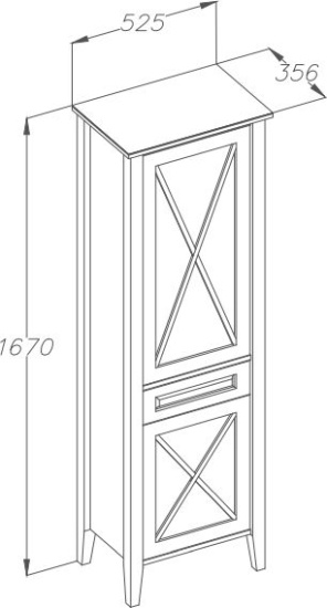 Пенал Opadiris Палермо R светлый орех