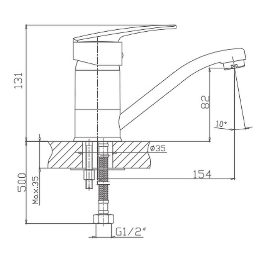 Смеситель для кухни Haiba HB4506