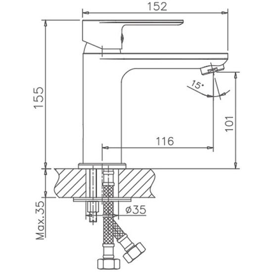 Смеситель для раковины Haiba HB10505 хром