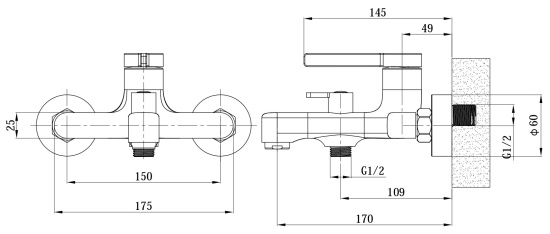 Смеситель для ванны Esko Sochi SC54Gold