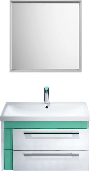 Тумба с раковиной Iddis Color Plus 70 белая, мятная
