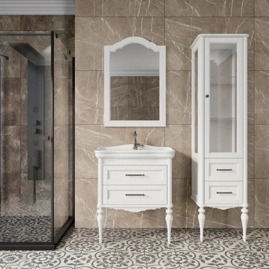 Пенал ValenHouse Эстетика 40 R белый витрина, фурнитура хром