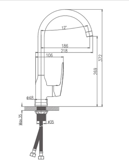 Смеситель для кухни Haiba HB70183 хром