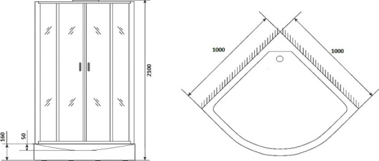 Душевая кабина Niagara Premium NG-6902-01G Black 100x100