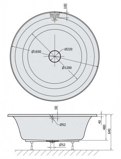 Акриловая ванна Alpen Oblo 165