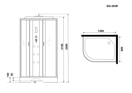 Душевая кабина Niagara Ultra NG-303-01R