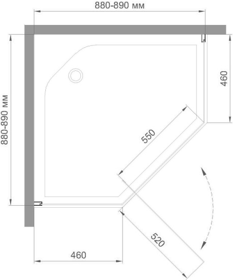 Душевой уголок Royal Bath RB 90TR-C-CH