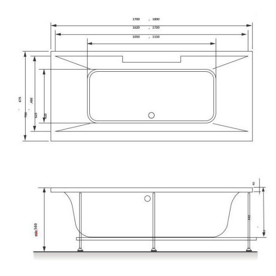 Акриловая ванна VAYER Casoli 180x80 см