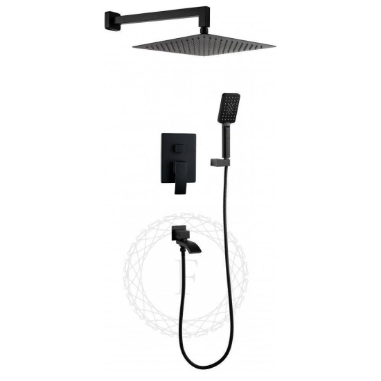 Душевая система Filarete Waterfall FL1010BL, черный