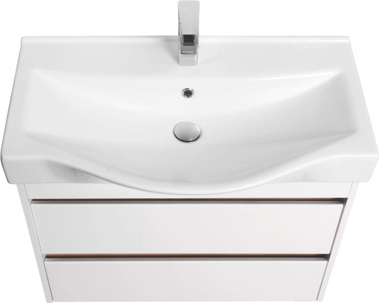 Тумба с раковиной Aquaton Нортон 80, подвесная, белый глянец