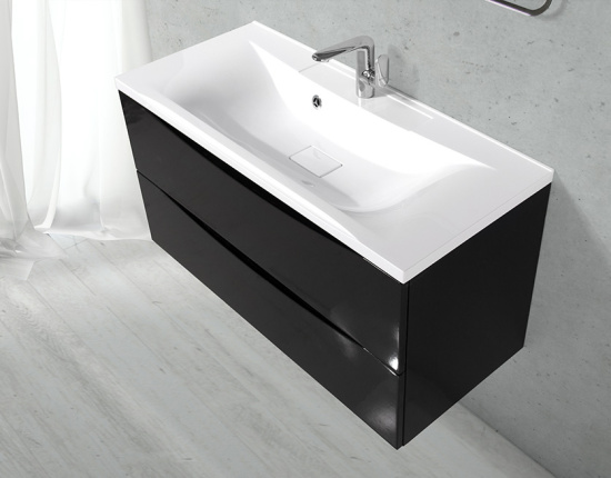 Тумба с раковиной BelBagno Marino 100 nero lucido