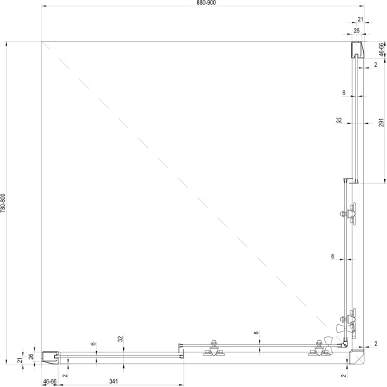 Душевой уголок Ravak BLRV2K 90х80, Transparent, профиль белый