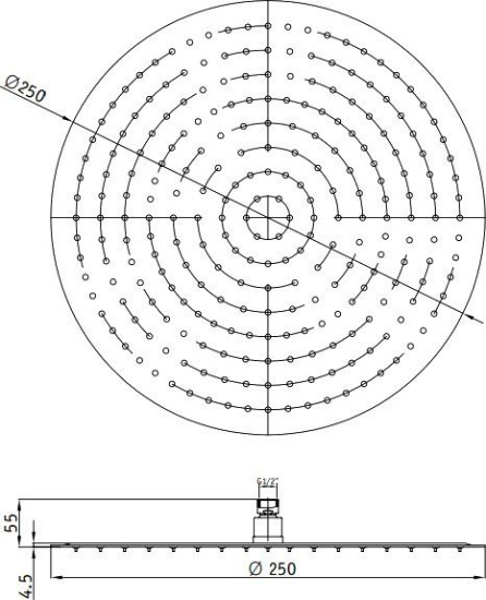 Верхний душ RGW Shower Panels SP-81-25