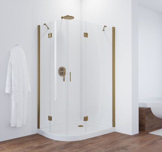 Душевой уголок Vegas Glass AFS-F 110*100 05 01 R профиль бронза, стекло прозрачное