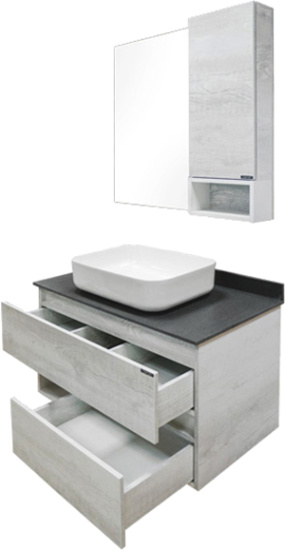 Тумба с раковиной Comforty Прага 90, подвесная, дуб белый