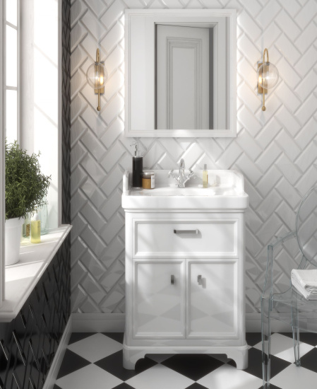Тумба с раковиной Kerama Marazzi Pompei 60 белая, с 1 ящиком и 2 дверцами