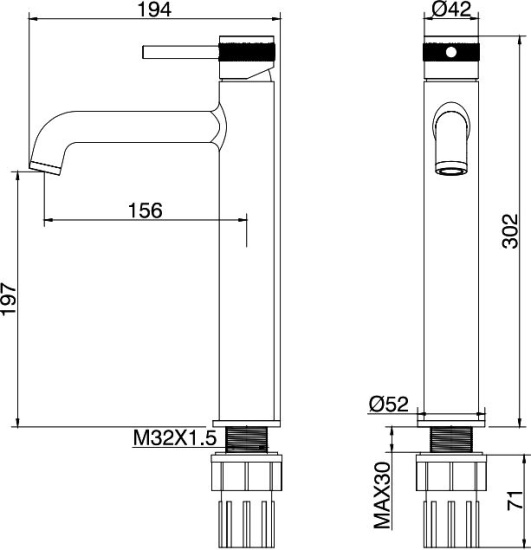 Смеситель для раковины Allen Brau Infinity 5.31002-31 черный матовый