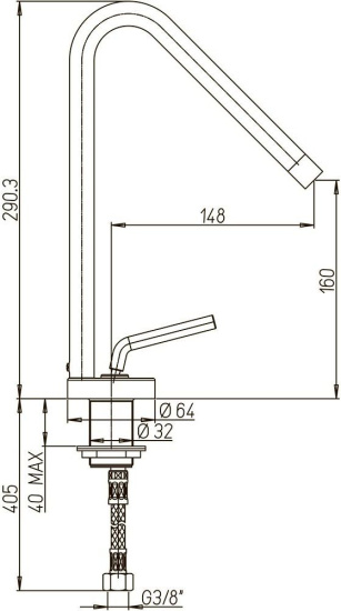 Смеситель для кухни Paini Pixel 81CR572NEWKM