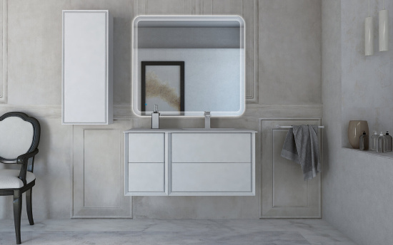 Тумба с раковиной Cezares Bellagio 106 bianco opaco
