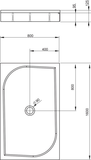 Поддон для душа Radaway Paros D1600