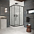 Душевой уголок Vegas Glass ZA-F Protec 95*80 02М 01, профиль черный матовый, стекло прозрачное