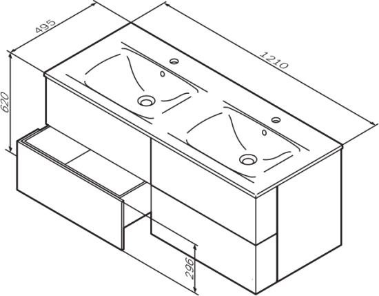 Мебель для ванной Am.Pm Spirit V2.0 120 белый глянец