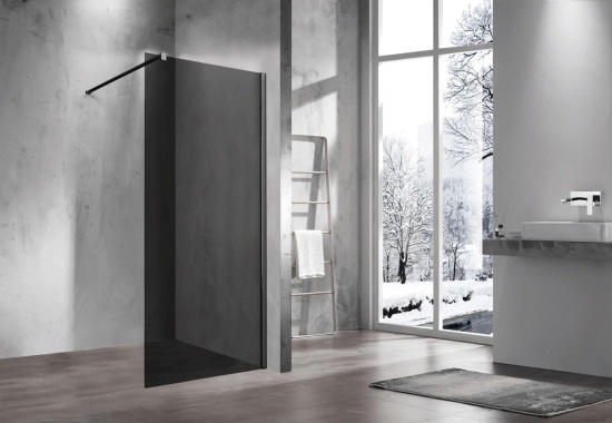 Душевая перегородка Vincea Walk-in VSW-1H800CGB 80 см, профиль матовый чёрный, стекло тонированное