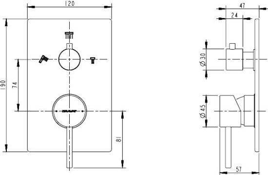 Смеситель для ванны Bravat Arc P69193C-ENG
