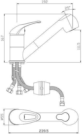 Смеситель для кухни Olive'S Vega 12421VE