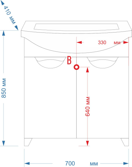 Мебель для ванной Misty Лаванда 70 прямая