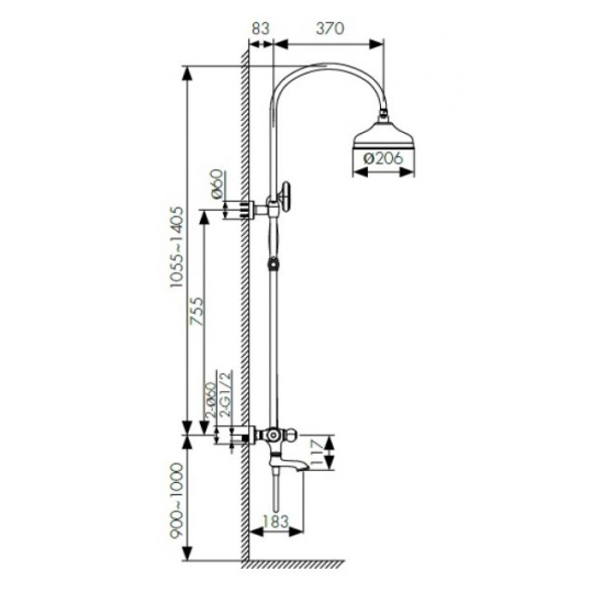 Душевая стойка Kaiser Aria 03182-3 с термостатом
