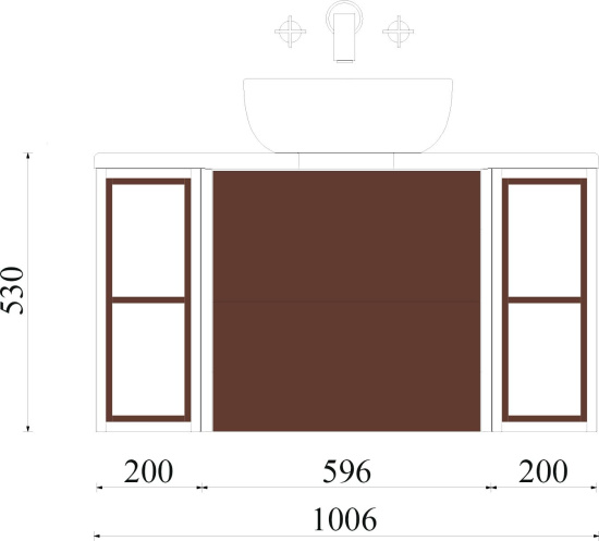 Мебель для ванной Aquaton Брук 100 (20+60+20) дуб феррара