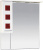 Зеркало-шкаф Misty Кармен 90 L белая эмаль, красное стекло