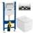 Инсталляция Geberit Duofix Delta 458.103.21.1 с кнопкой смыва + унитаз подвесной OWL 1975 Cube Cirkel-H OWLT190803