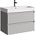 Тумба с раковиной Aqwella 5 stars Geometria 80 подвесная, 2 ящика, серый туман