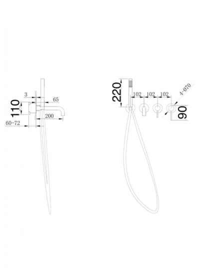 Смеситель для ванны с душем Grocenberg GB5070GL
