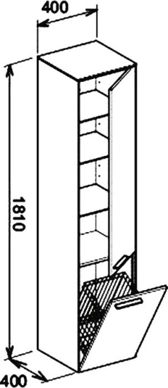 Пенал Keuco Royal 60 кашемир, с корзиной R