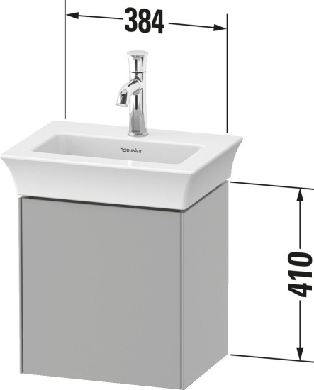 Тумба с раковиной Duravit White Tulip 45 шелковисто-матовый