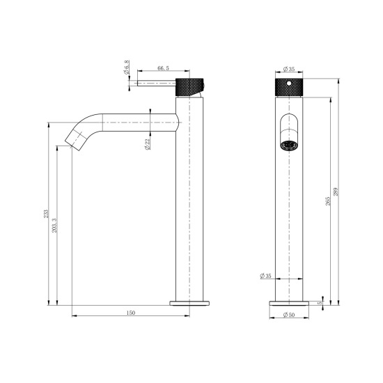 Смеситель для раковины Wonzon & Woghand WW-H1062-CR высокий
