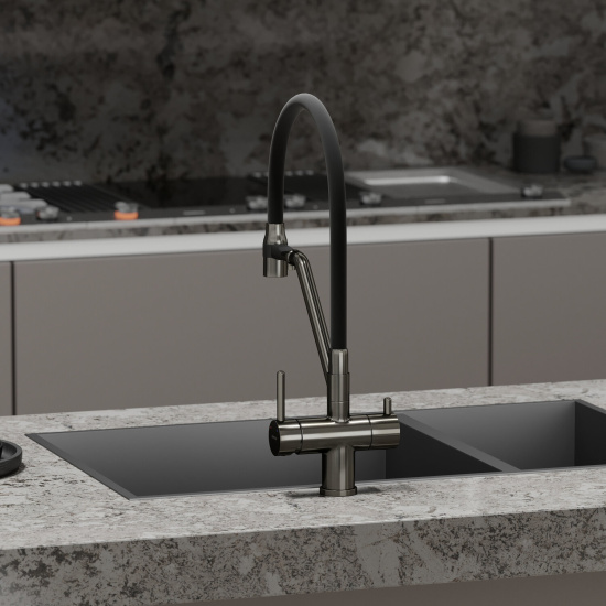 Смеситель для кухни Sancos Dora SC4003GG, вороненая сталь