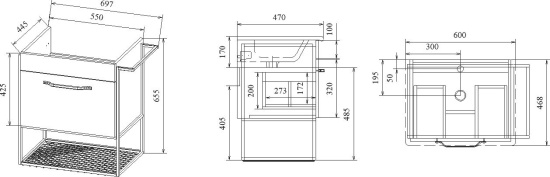 Мебель для ванной Sanflor Бруклин 60, бетон пайн экзотик