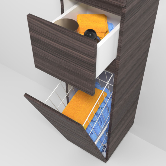 Шкаф-пенал Vod-Ok Best 35 L с бельевой корзиной, палисандр