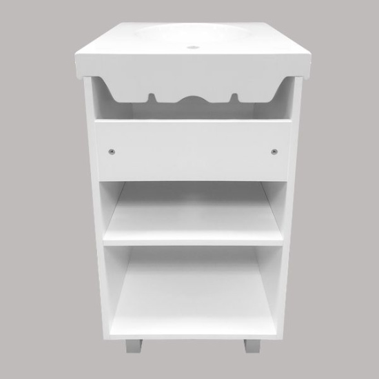 Тумба с раковиной Comforty Астра 50, напольная, белый глянец