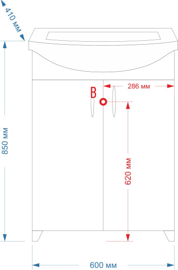 Тумба с раковиной Misty Балтика 60 прямая