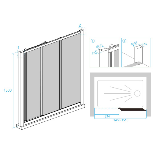 Шторка на ванну RGW Screens SC-41 1500х1500 профиль хром, стекло прозрачное