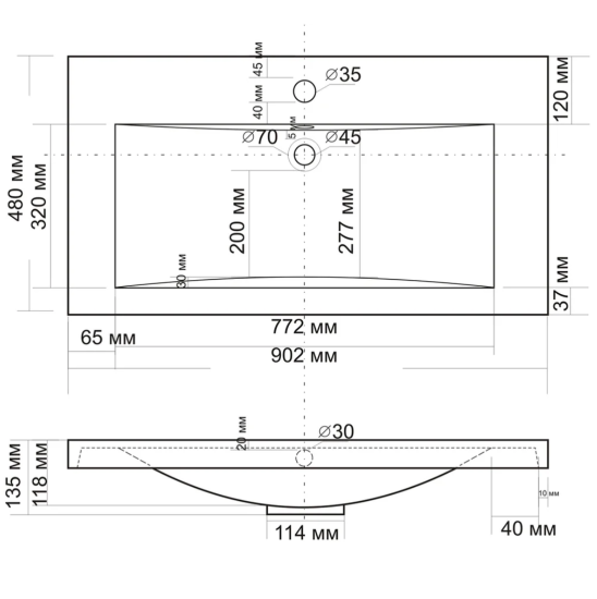 Тумба с раковиной Misty Софт 90 напольная, белая эмаль